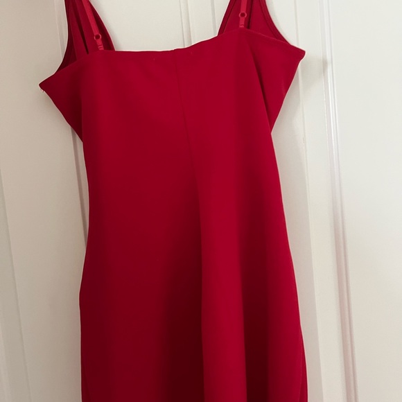 Red Emerald Sundae tulip skirt faux wrap dress - Picture 11 of 13